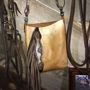 Cowhide fringe crossbody purse/bag